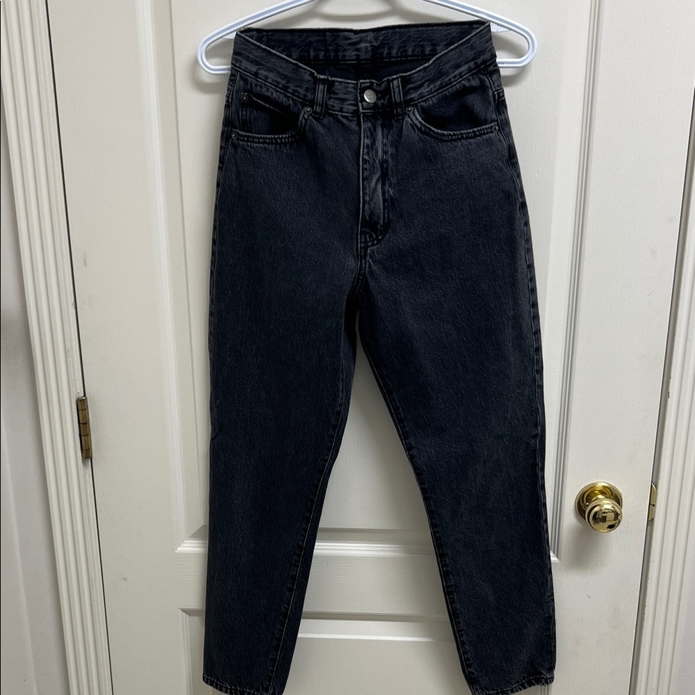 Dr. Denim Black Tapered Leg High Waisted Ankle Length Denim Jeans | Size 24